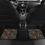 Chinese Dragon Flower Pattern Print Front and Back Car Floor Mats