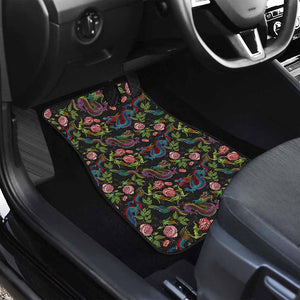 Chinese Dragon Flower Pattern Print Front and Back Car Floor Mats