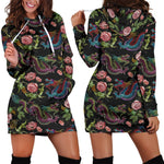 Chinese Dragon Flower Pattern Print Hoodie Dress GearFrost