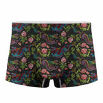 Chinese Dragon Flower Pattern Print Men's Boxer Briefs