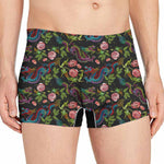 Chinese Dragon Flower Pattern Print Men's Boxer Briefs