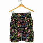 Chinese Dragon Flower Pattern Print Men's Shorts