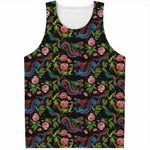 Chinese Dragon Flower Pattern Print Men's Tank Top