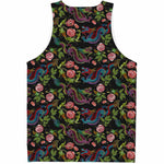 Chinese Dragon Flower Pattern Print Men's Tank Top