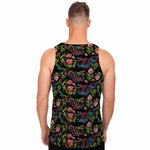 Chinese Dragon Flower Pattern Print Men's Tank Top