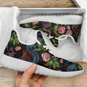 Chinese Dragon Flower Pattern Print Mesh Knit Shoes GearFrost