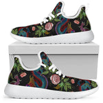 Chinese Dragon Flower Pattern Print Mesh Knit Shoes GearFrost