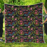 Chinese Dragon Flower Pattern Print Quilt