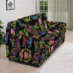 Chinese Dragon Flower Pattern Print Sofa Cover