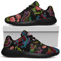 Chinese Dragon Flower Pattern Print Walking Shoes
