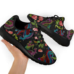 Chinese Dragon Flower Pattern Print Sport Shoes GearFrost