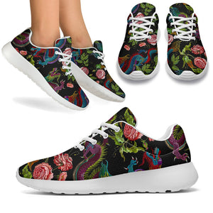 Chinese Dragon Flower Pattern Print Sport Shoes GearFrost