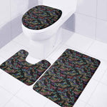 Chinese Dragon Pattern Print 3 Piece Bath Mat Set