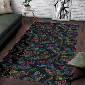 Chinese Dragon Pattern Print Area Rug GearFrost