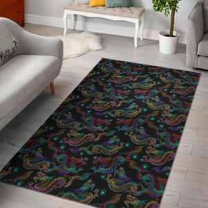 Chinese Dragon Pattern Print Area Rug GearFrost