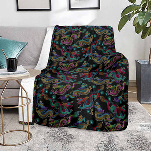 Chinese Dragon Pattern Print Blanket