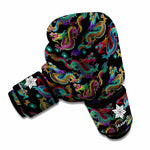 Chinese Dragon Pattern Print Boxing Gloves