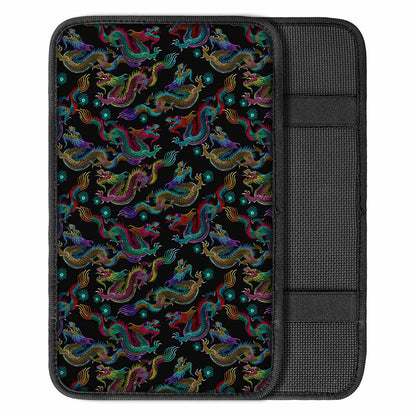 Chinese Dragon Pattern Print Car Center Console Cover