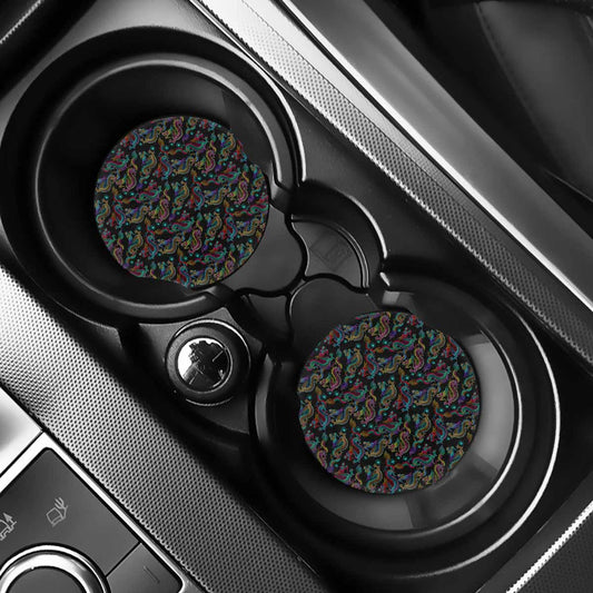 Chinese Dragon Pattern Print Car Coasters