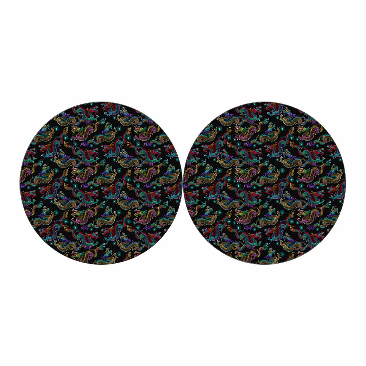 Chinese Dragon Pattern Print Car Coasters