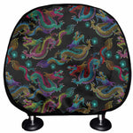 Chinese Dragon Pattern Print Car Headrest Covers