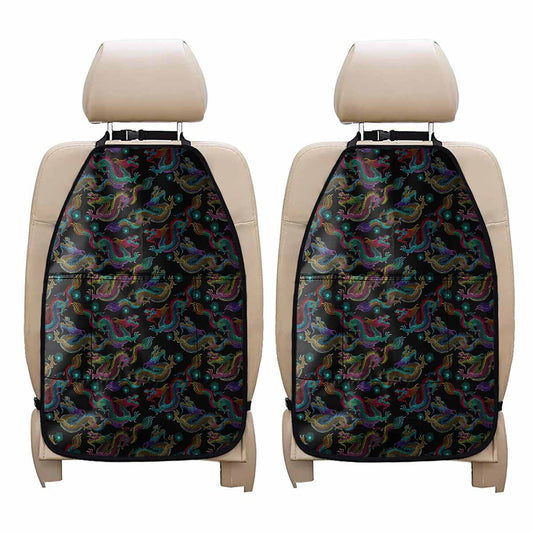Chinese Dragon Pattern Print Car Seat Organizers