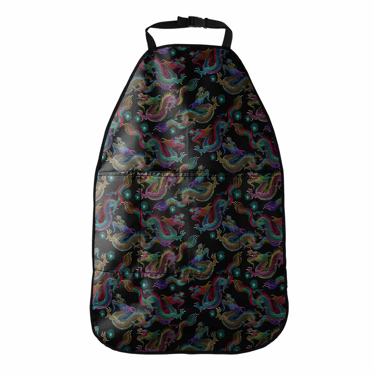 Chinese Dragon Pattern Print Car Seat Organizers