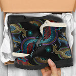 Chinese Dragon Pattern Print Comfy Boots GearFrost