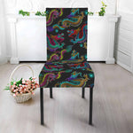 Chinese Dragon Pattern Print Dining Chair Slipcover
