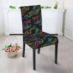 Chinese Dragon Pattern Print Dining Chair Slipcover