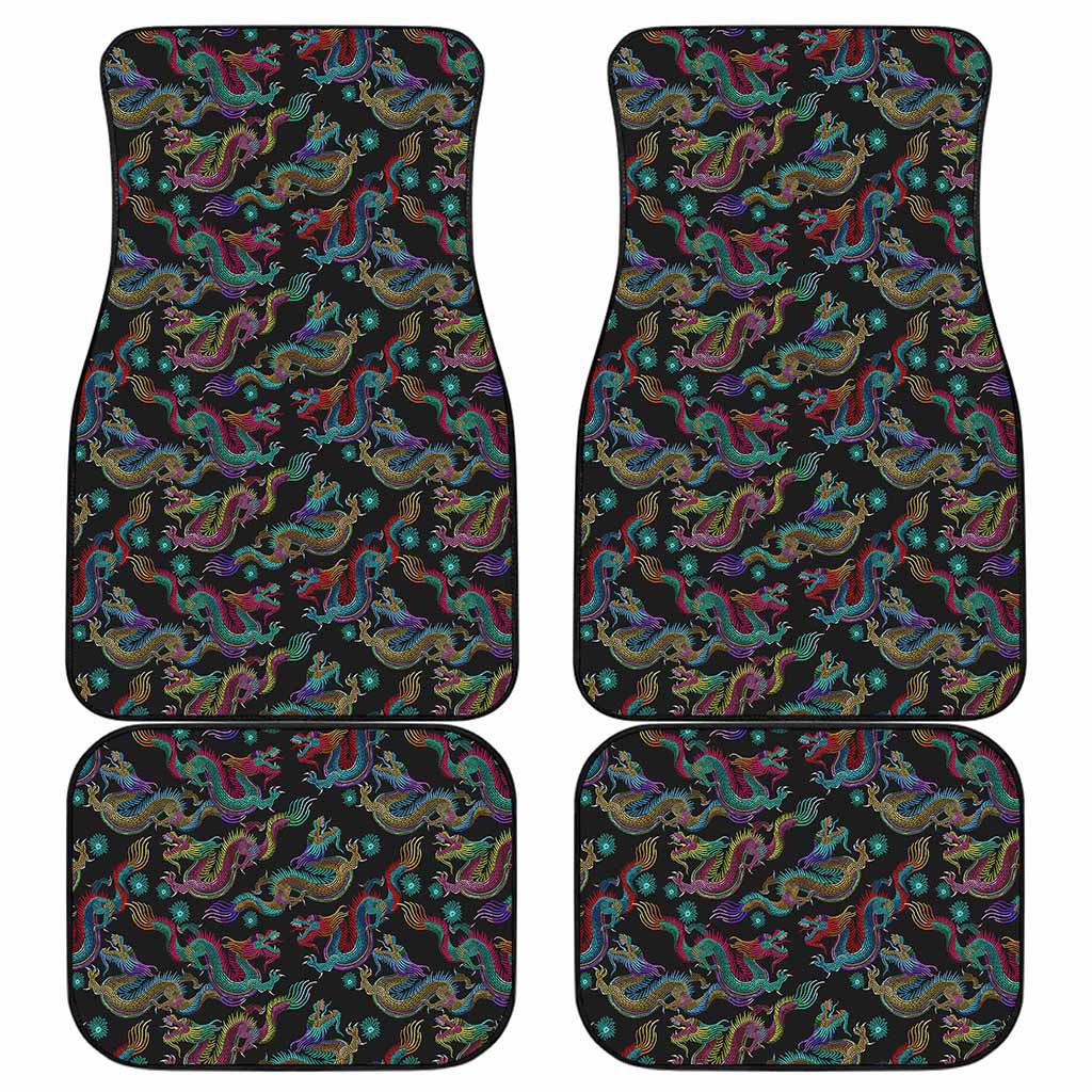 Chinese Dragon Pattern Print Front and Back Car Floor Mats