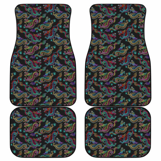 Chinese Dragon Pattern Print Front and Back Car Floor Mats