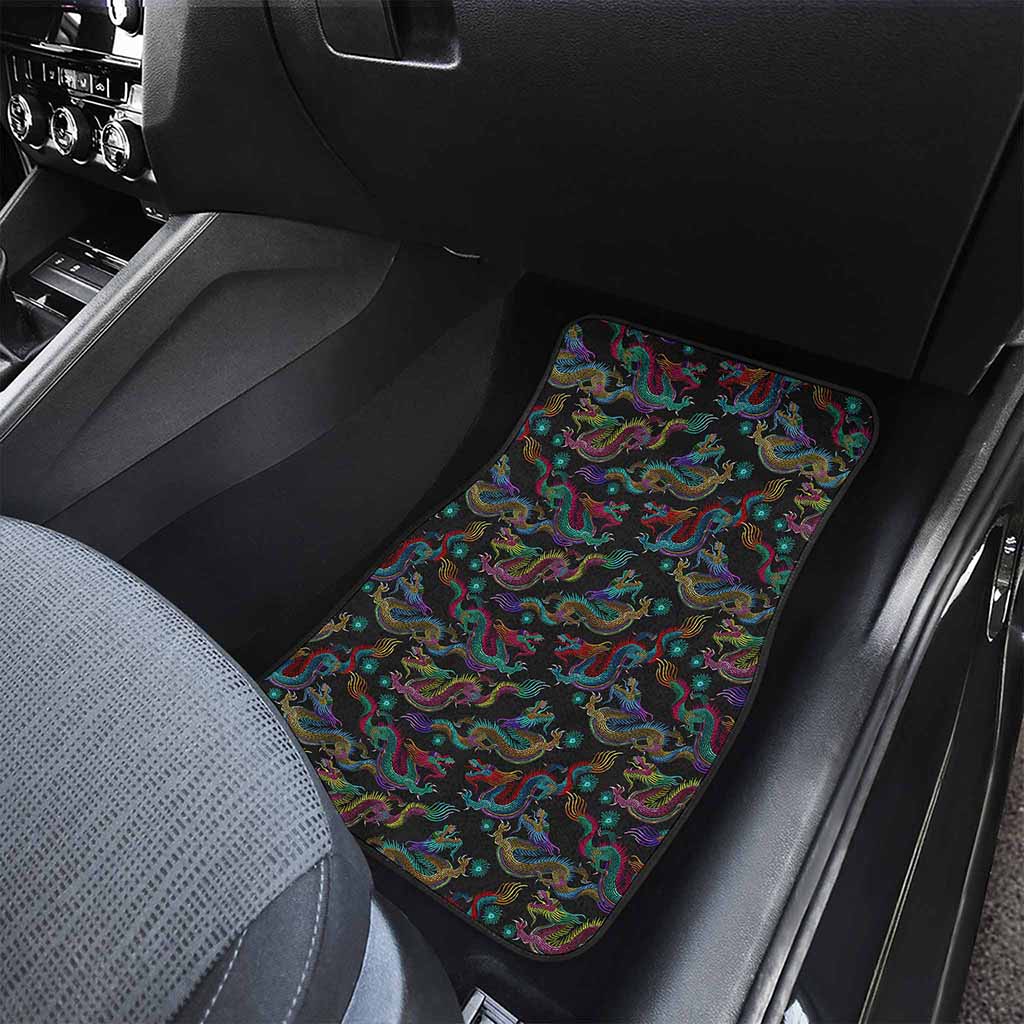 Chinese Dragon Pattern Print Front and Back Car Floor Mats