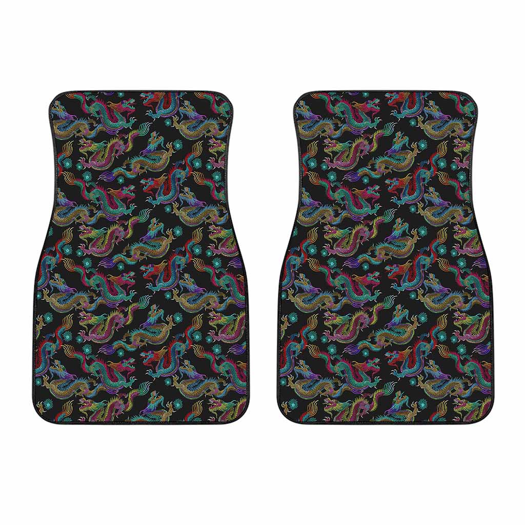 Chinese Dragon Pattern Print Front Car Floor Mats