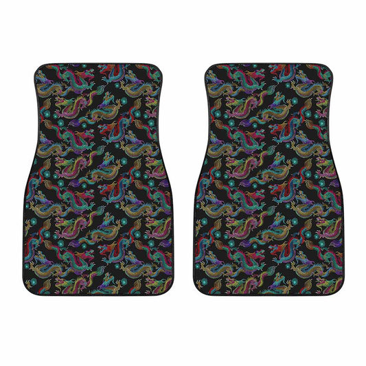 Chinese Dragon Pattern Print Front Car Floor Mats