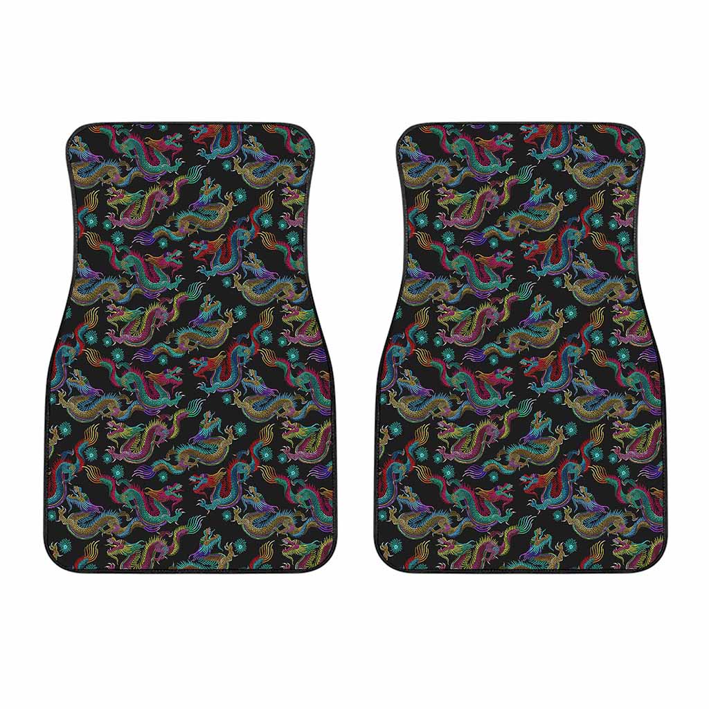 Chinese Dragon Pattern Print Front Car Floor Mats