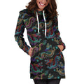 Chinese Dragon Pattern Print Pullover Hoodie Dress