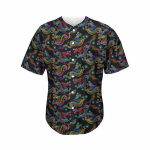 Chinese Dragon Pattern Print Men's Baseball Jersey