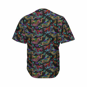 Chinese Dragon Pattern Print Men's Baseball Jersey