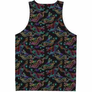 Chinese Dragon Pattern Print Men's Tank Top