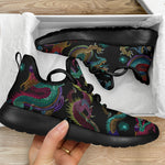 Chinese Dragon Pattern Print Mesh Knit Shoes GearFrost