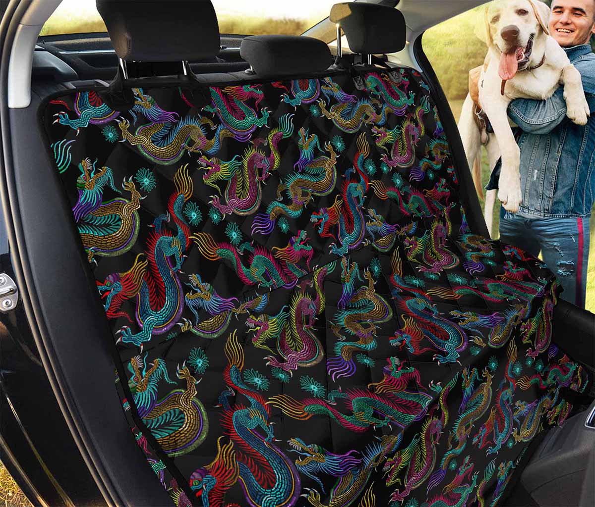 Chinese Dragon Pattern Print Pet Car Back Seat Cover