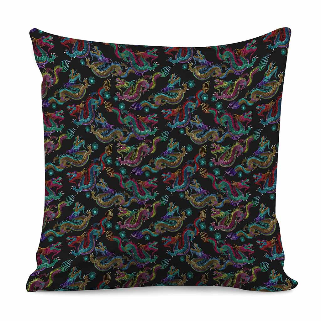 Chinese Dragon Pattern Print Pillow Cover