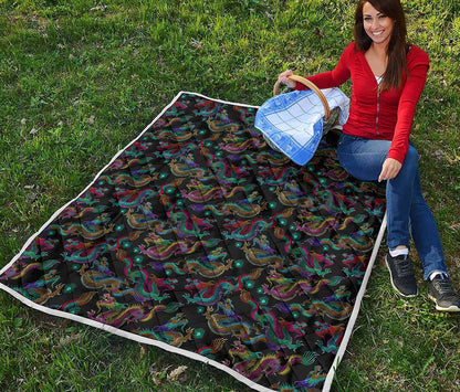 Chinese Dragon Pattern Print Quilt