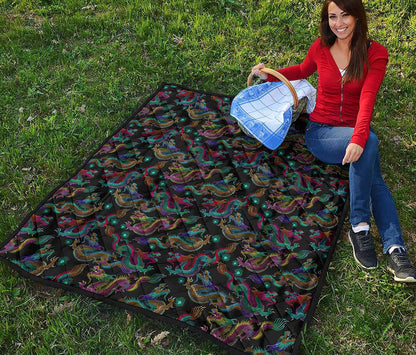 Chinese Dragon Pattern Print Quilt