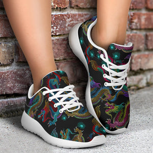 Chinese Dragon Pattern Print Sport Shoes GearFrost