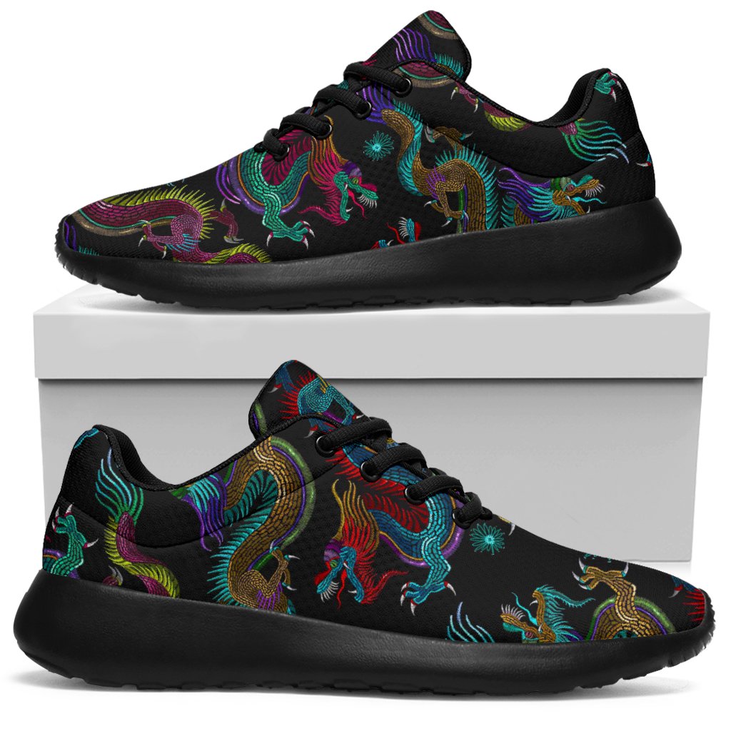 Chinese Dragon Pattern Print Sport Shoes GearFrost