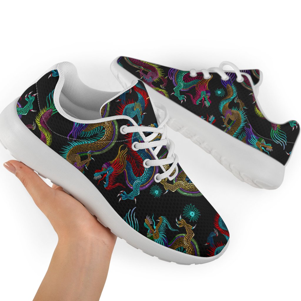 Chinese Dragon Pattern Print Sport Shoes GearFrost