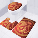 Chinese Dragon Zodiac Sign Print 3 Piece Bath Mat Set