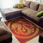 Chinese Dragon Zodiac Sign Print Area Rug